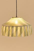 Nobodioz Nicole Aydınlatma Şapkası, 50cm Çap, Green Diagonal Stripe - 1