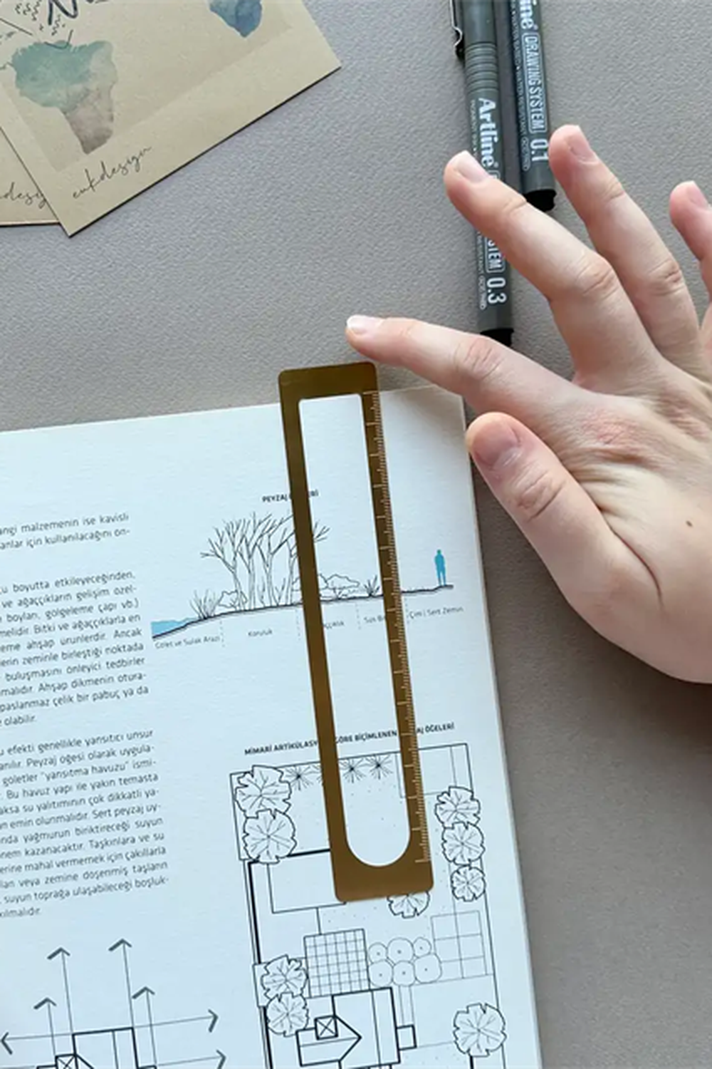 Pirinç Kitap Ayracı Cetvel - 0
