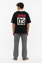 Erkek Yaka Detaylı Oversize T-Shirt Siyah - 3