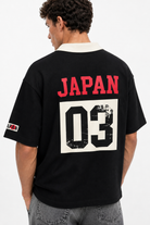 Erkek Yaka Detaylı Oversize T-Shirt Siyah - 4