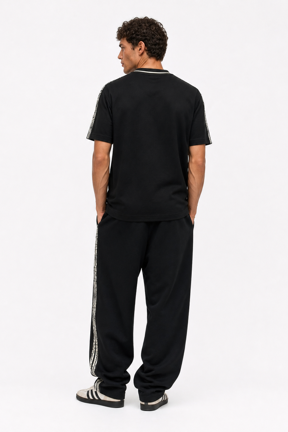 Erkek Originals Şerit Detaylı Regular Fit Eşofman Takımı Siyah - 3