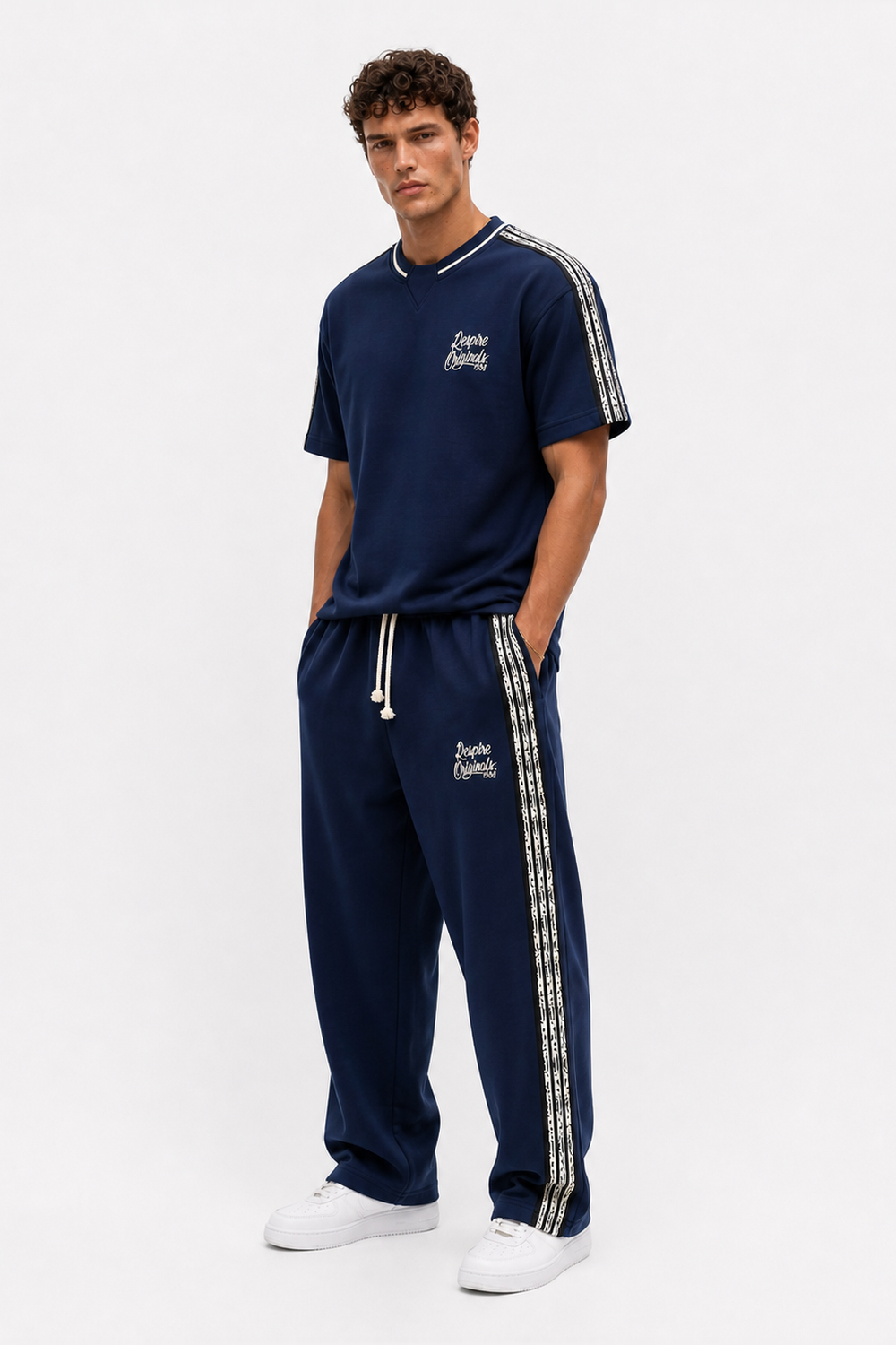 Erkek Originals Şerit Detaylı Regular Fit Eşofman Takımı Lacivert - 3