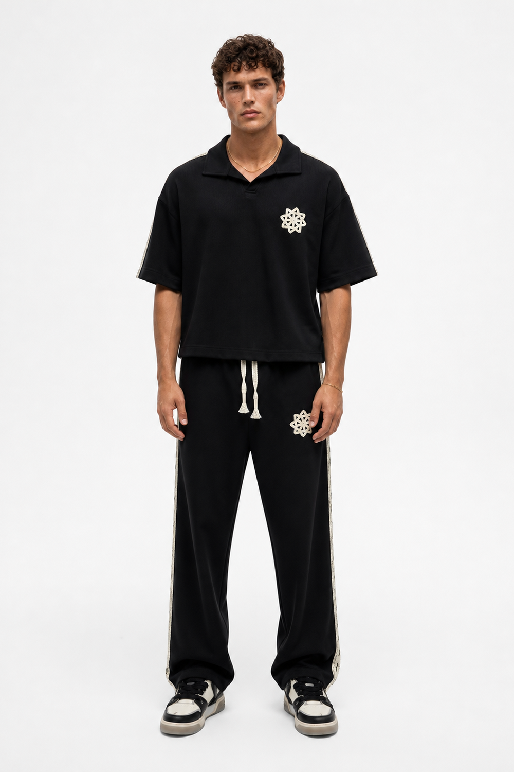Erkek Şerit Detaylı Regular Fit Eşofman Takımı Siyah - 3