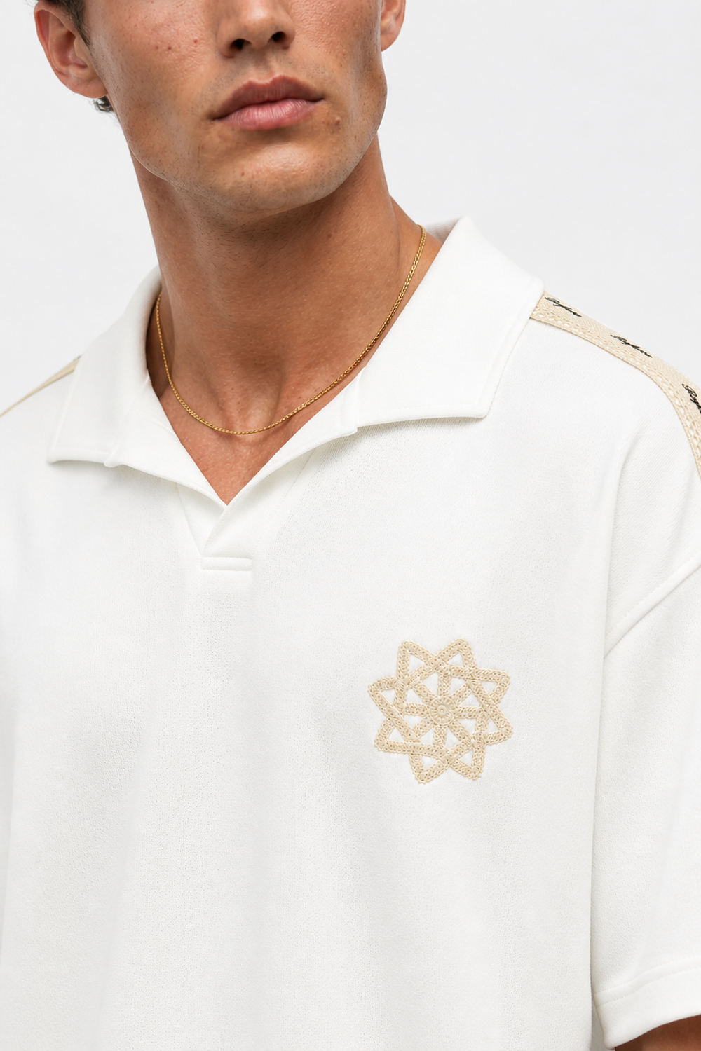 Erkek Şerit Detaylı Regular Fit Eşofman Takımı Ekru - 4