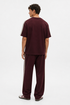 Erkek R Nakışlı Şerit Detaylı Regular Fit Eşofman Takımı Bordo - 3