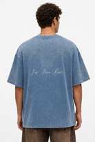 Erkek Far From Basic Yıkamalı Oversize T-Shirt Bebe Mavi - 0