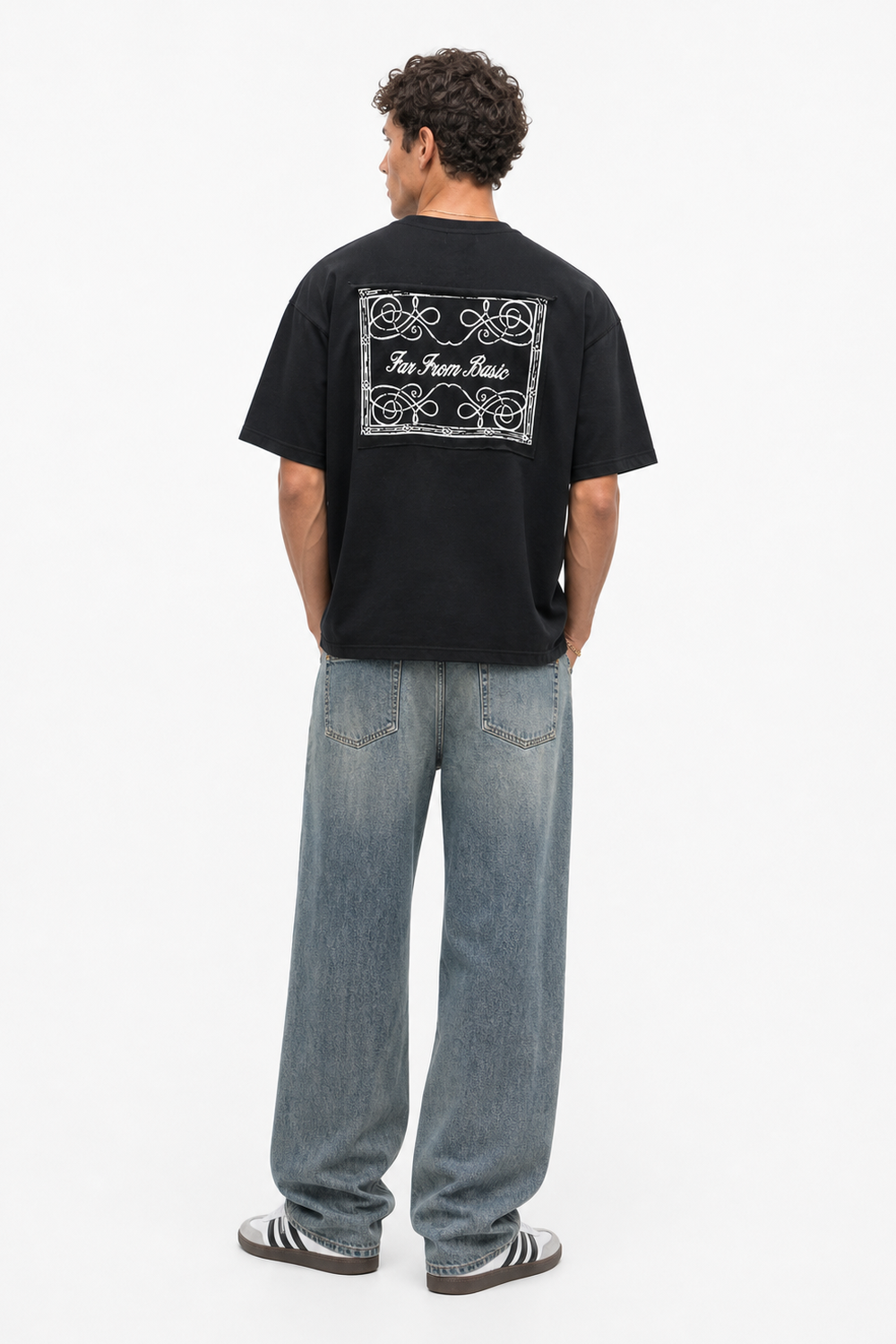 Erkek Ffb Nakışlı Oversize T-Shirt Siyah - 4