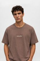 Erkek Ffb Nakışlı Oversize T-Shirt Kahve - 1