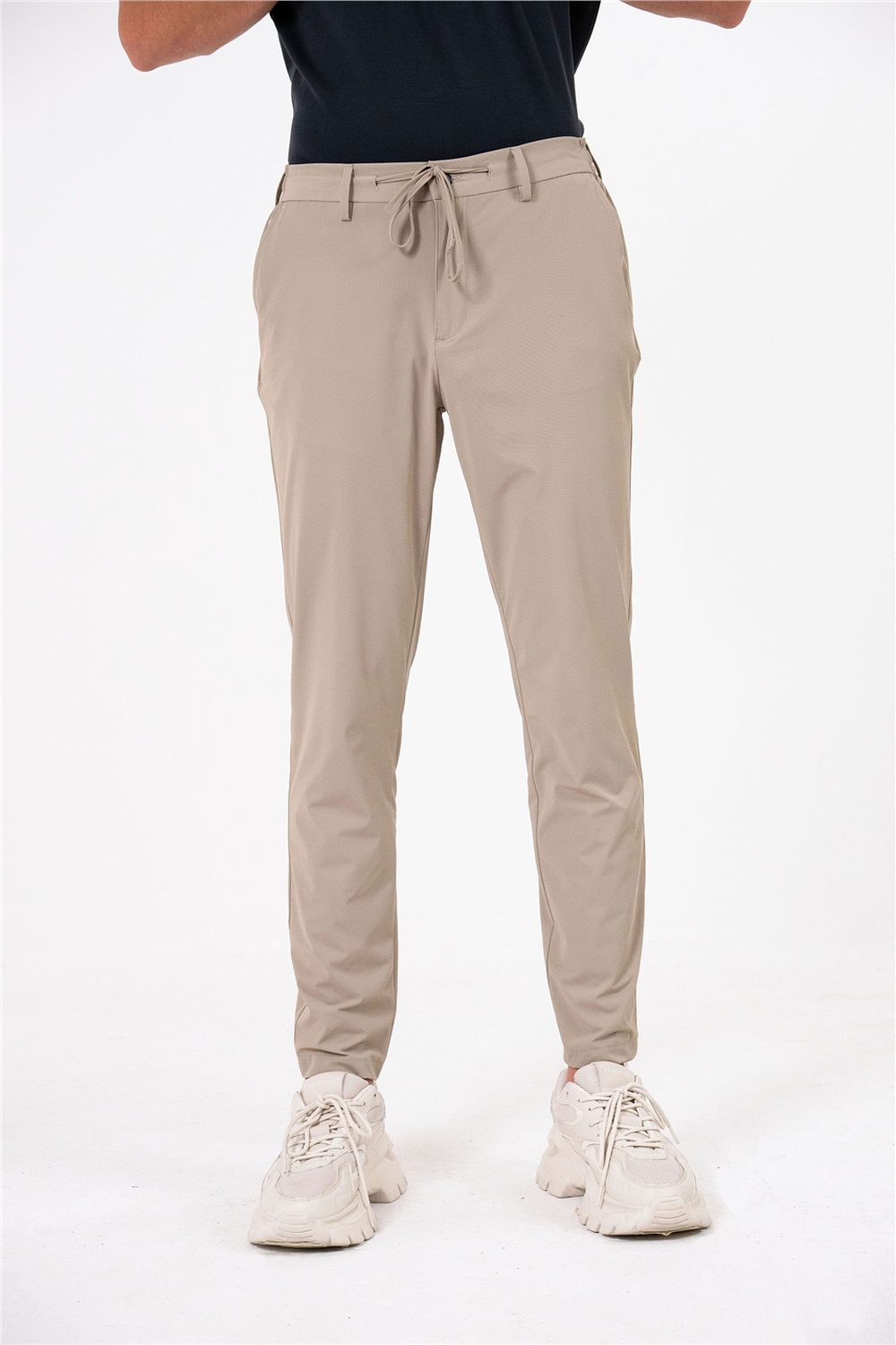 Beli Yarım Lastikli Arkası Çift Fleto Jogger Erkek Pantolon - 2