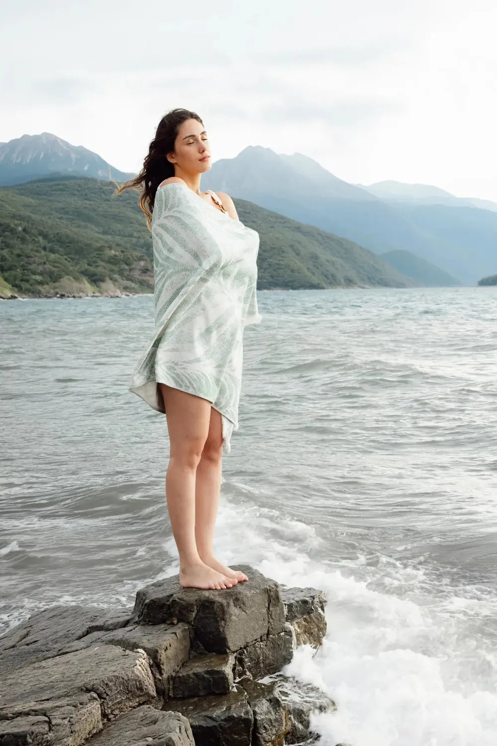 Verde %100 Pamuk Plaj Havlusu 80x170 Cm Serene Sky - 5