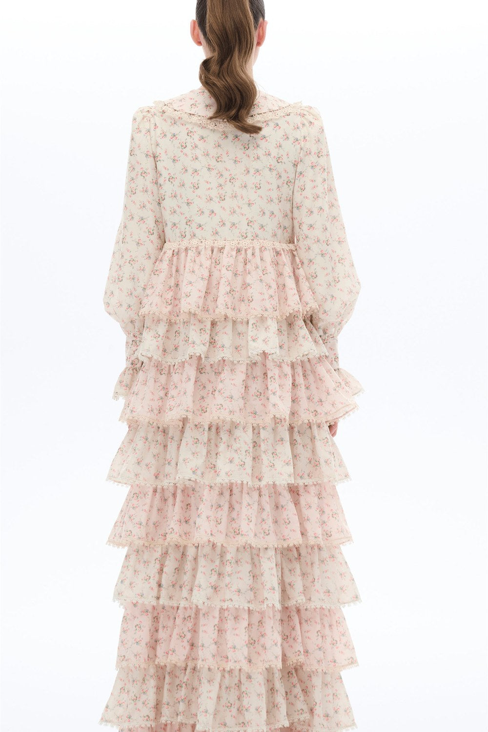 Eteği Kat Kat Dantelli Elbise - Pembe - 3