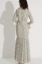Dantelli Balık Form Elbise - Mint - 4