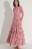 Gipeli Şifon Elbise - Pembe - 7