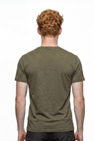 Soft Tees Basic T-Shirt %100 Pamuk Haki Melanj - 2