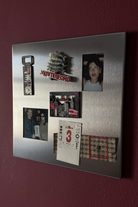 Fırçalanmış Çelik Kare Fotoğraf Paneli, Çapraz Çift Açıklıklı - 30x30 Cm - 1