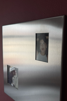 Fırçalanmış Çelik Kare Fotoğraf Paneli, Çapraz Çift Açıklıklı - 30x30 Cm - 3