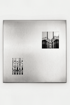Fırçalanmış Çelik Kare Fotoğraf Paneli, Çapraz Çift Açıklıklı - 30x30 Cm - 4