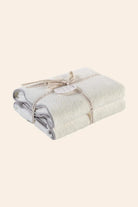 Scallop %100 Pamuk Havlu Seti Ecru+Stone Gray - 0