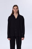 Belmondo Kumaş Oversize Siyah Gömlek - 0
