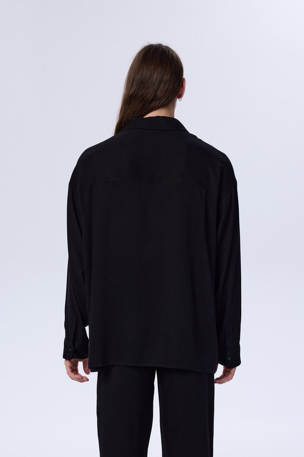 Belmondo Kumaş Oversize Siyah Gömlek - 3