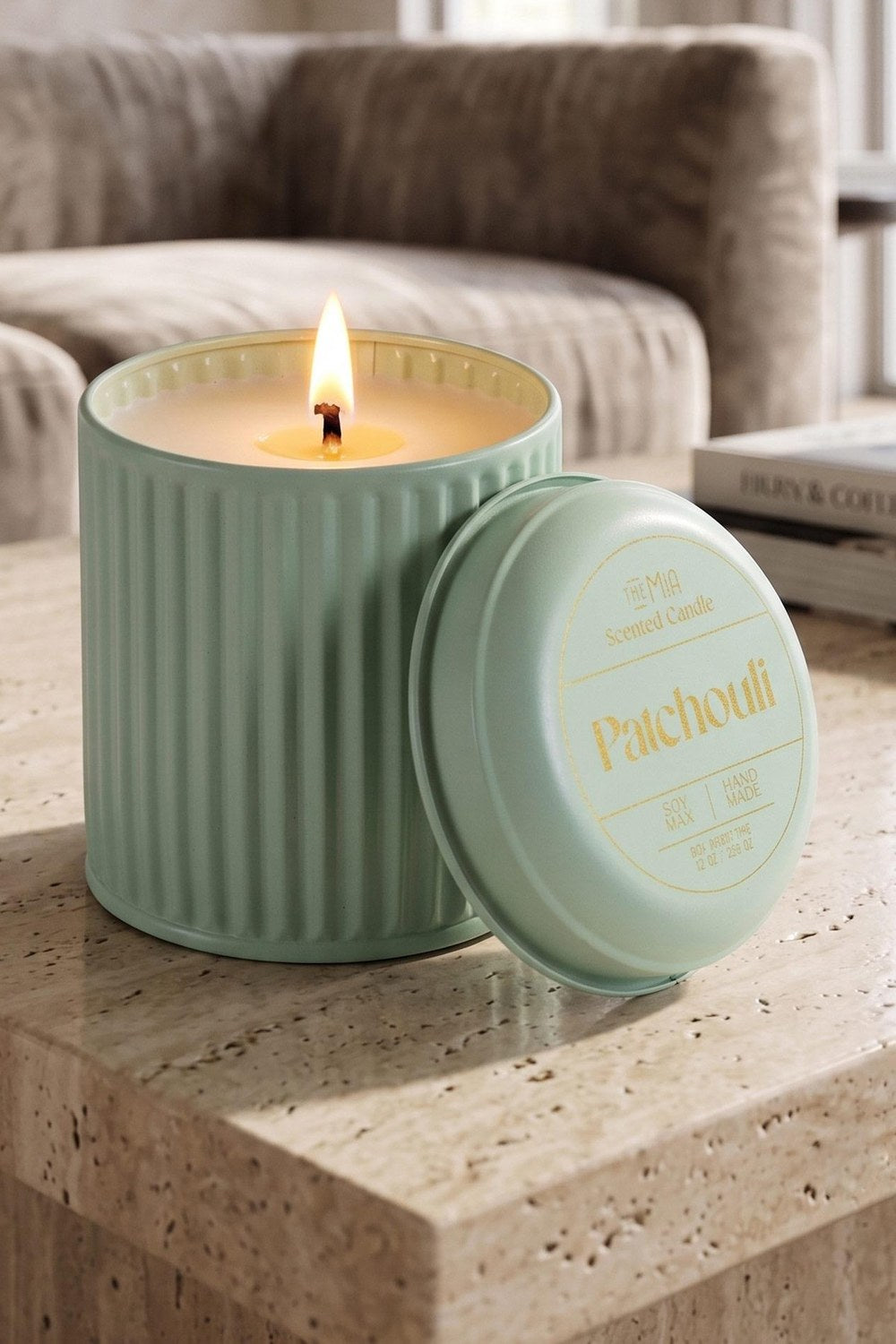 Calm Patchouli Kokulu Mum, Yeşil - 830 G - 0