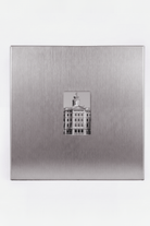 Fırçalanmış Çelik Kare Fotoğraf Paneli, Merkezi Açıklıklı - 25x25 Cm - 4