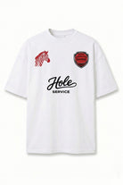 Hole Service Baskılı Oversize T-Shirt - 0