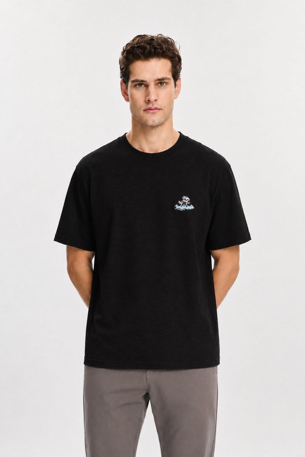 Surf Dog T-Shirt, Siyah - 0