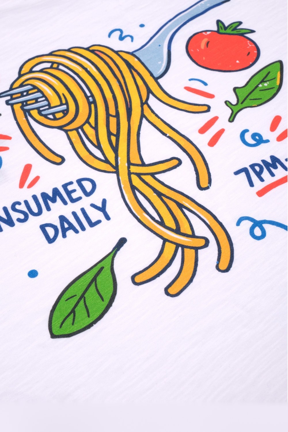 Pasta T-Shirt, Beyaz - 2