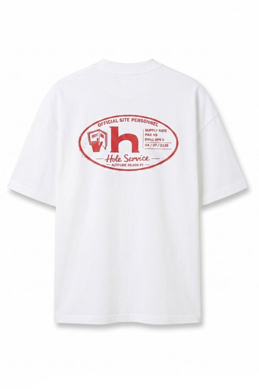 Hole Service Personnel Baskılı Oversize T-Shirt - 1