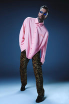Morcote Oversize Toz Pembe Gömlek - 0