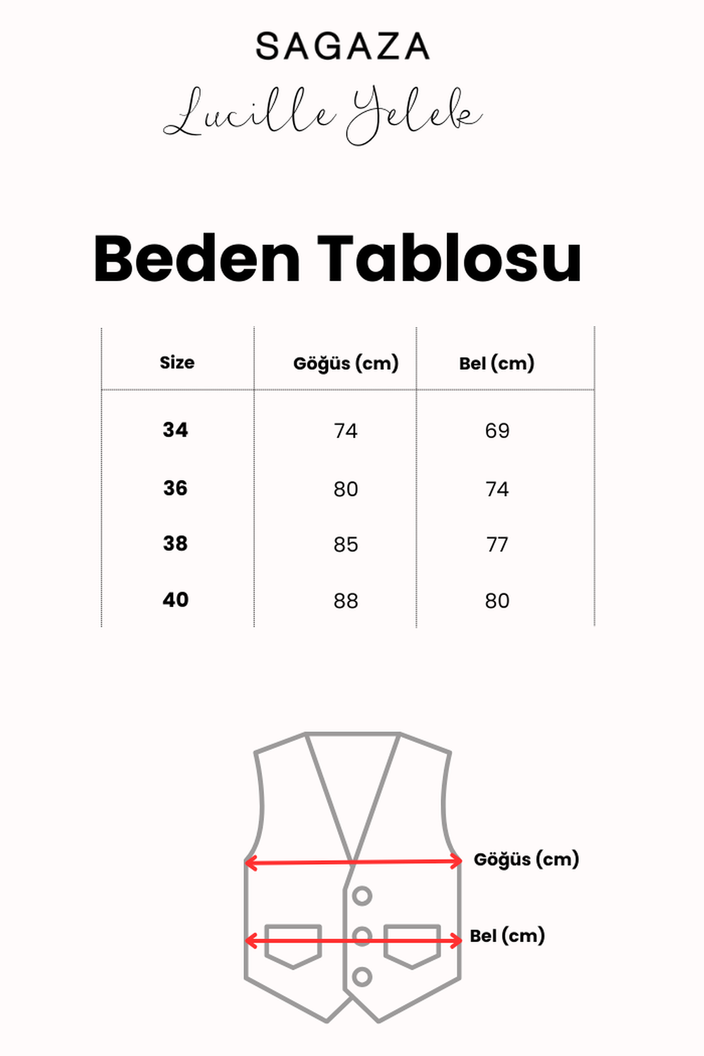 Lucille Çizgili Yelek, Kahverengi - 3