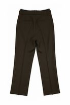 Lucille Çizgili Wide Leg Kumaş Pantolon, Kahverengi - 1