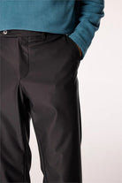 Chino Erkek Pantolon, Siyah - Lastikli Bel - 1