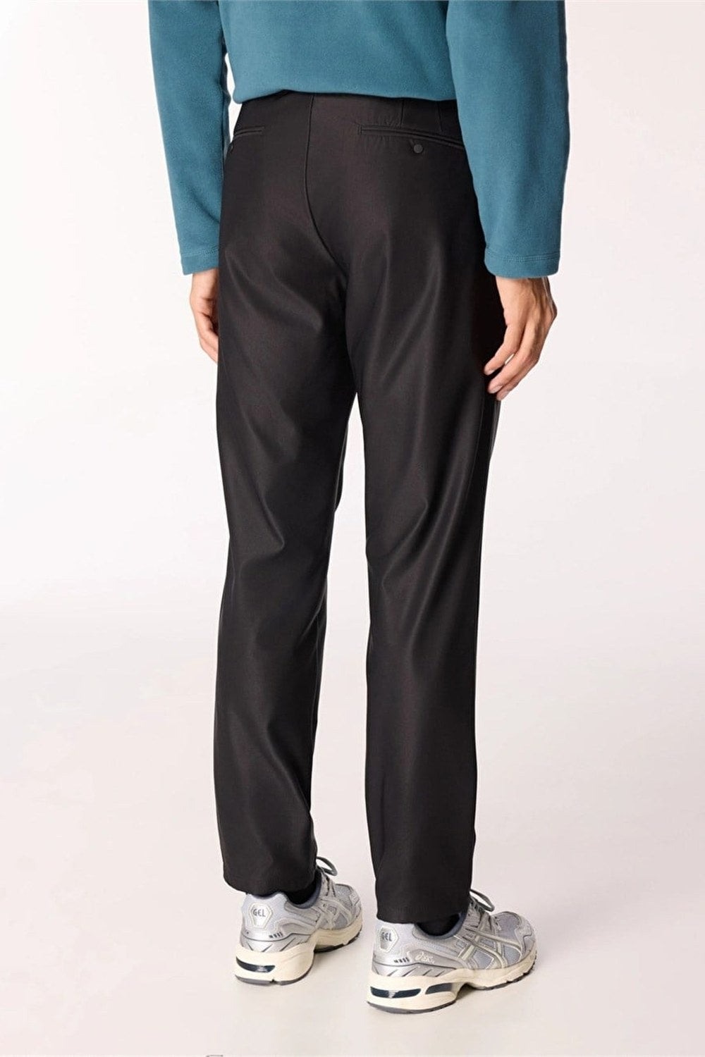 Chino Erkek Pantolon, Siyah - Lastikli Bel - 2