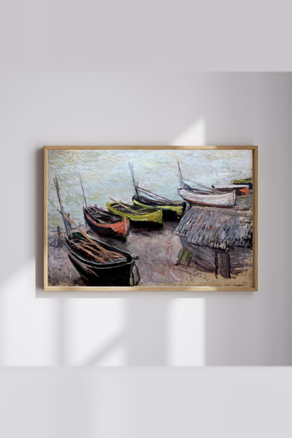 Claude Monet - Étretat Sahilinde Tekneler - 1