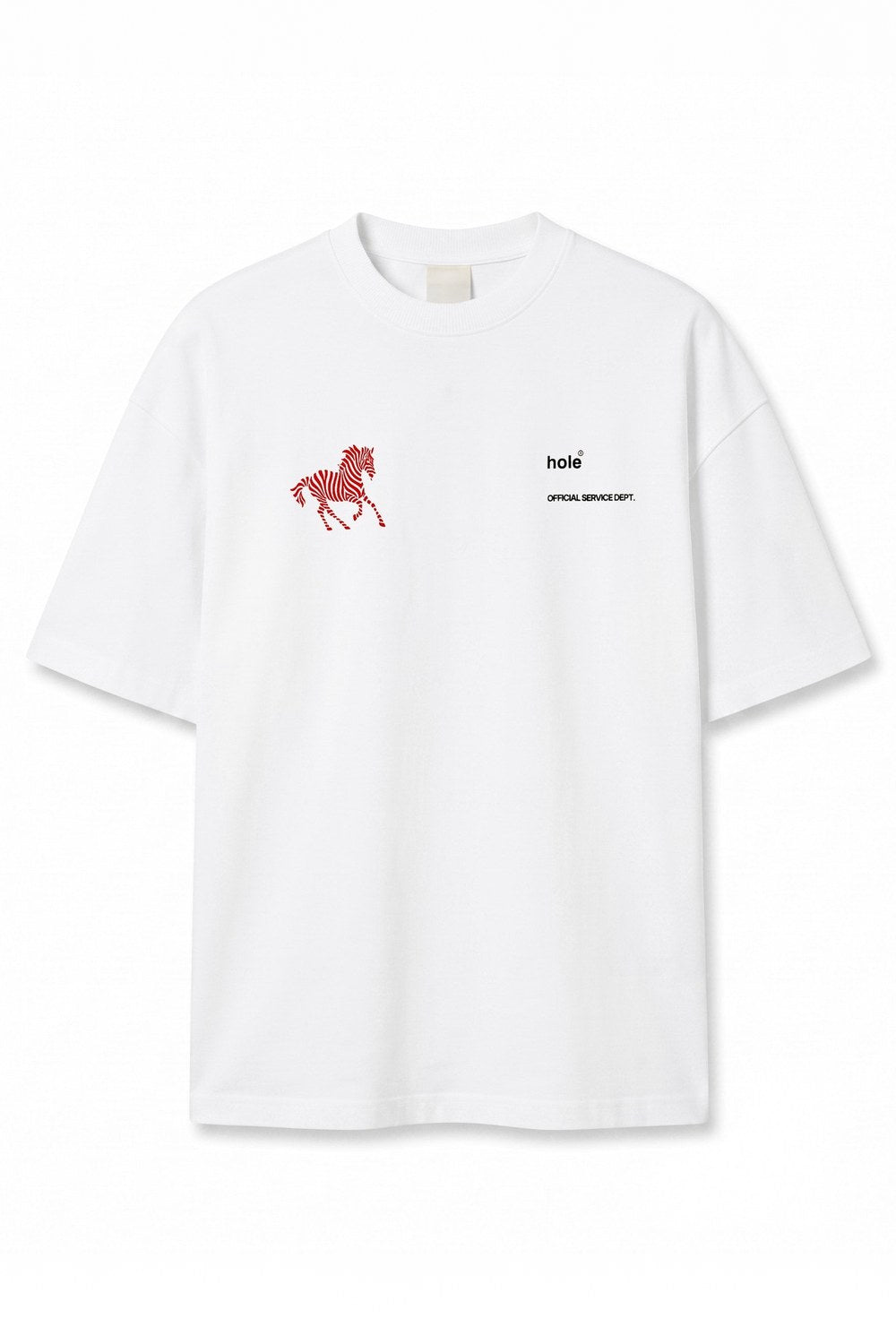 Zebra Logo Baskılı Oversize Tişört, Ekru - 0
