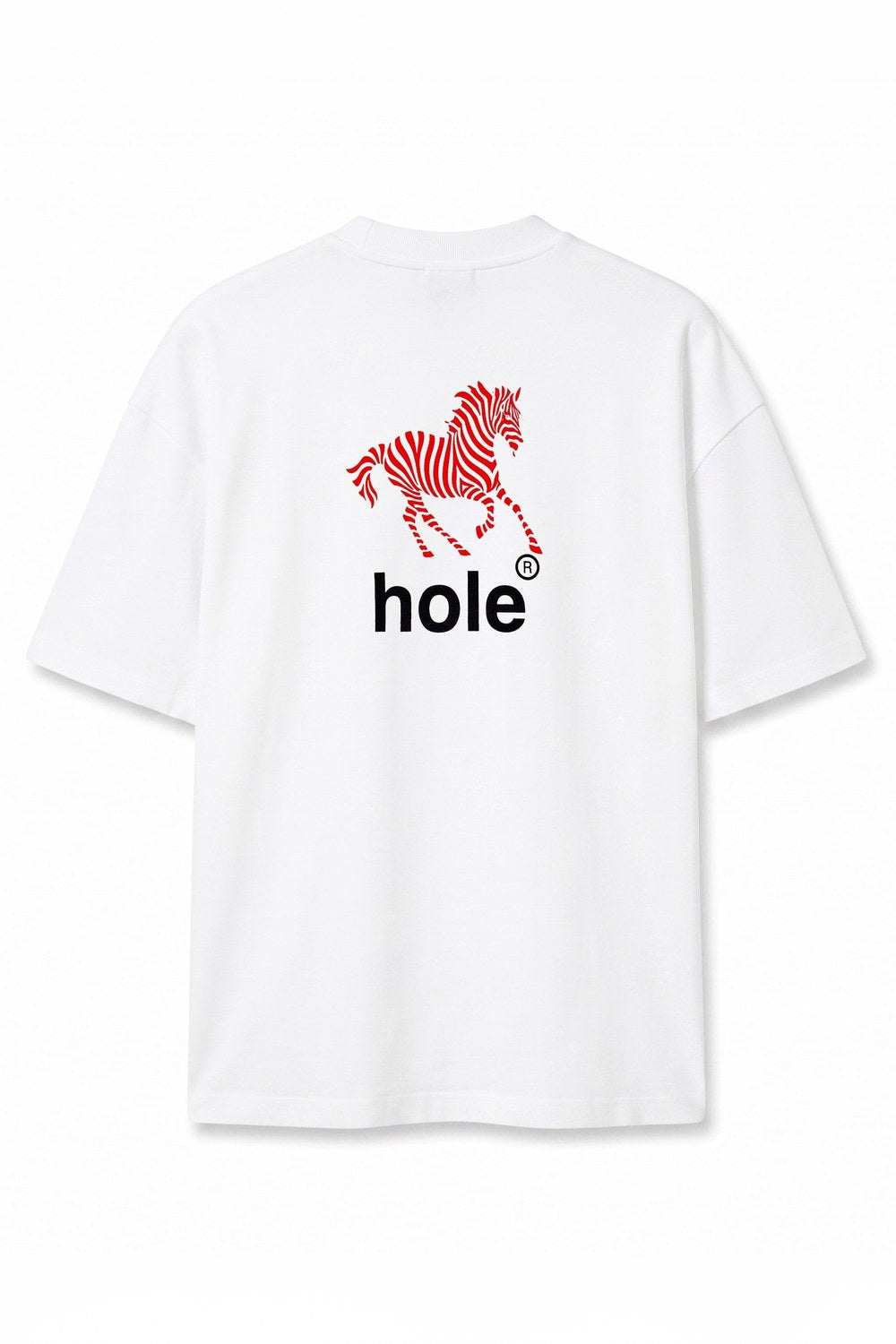 Zebra Logo Baskılı Oversize Tişört, Ekru - 1