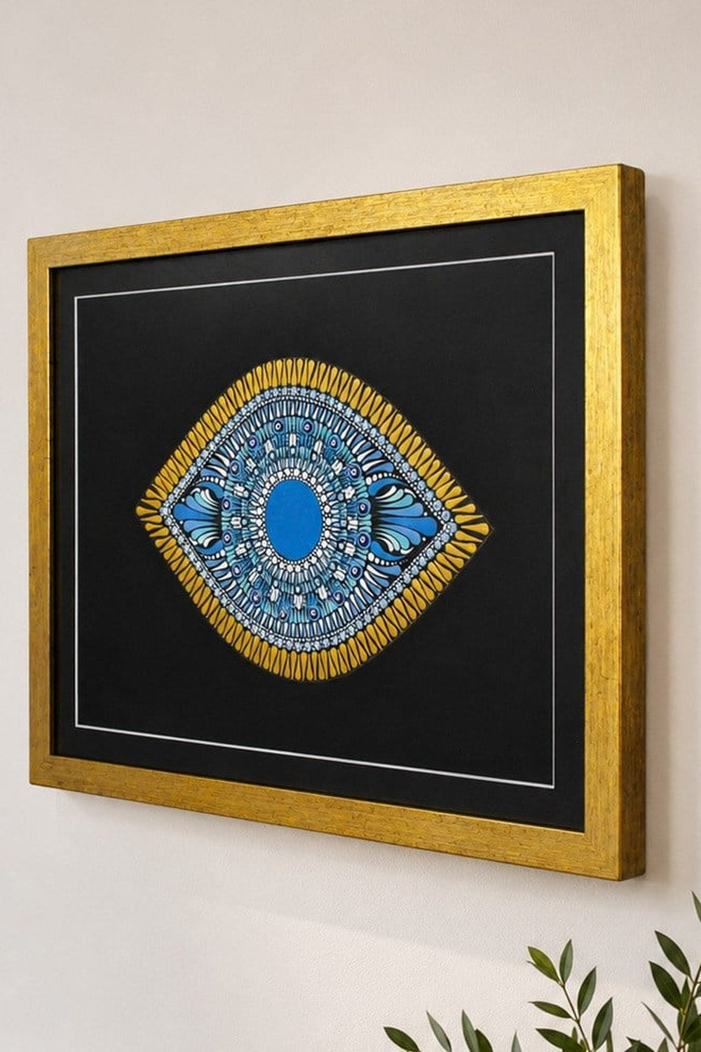 El Yapımı Nazar Desenli Seramik Duvar Tablosu, 40x30 Cm - 0