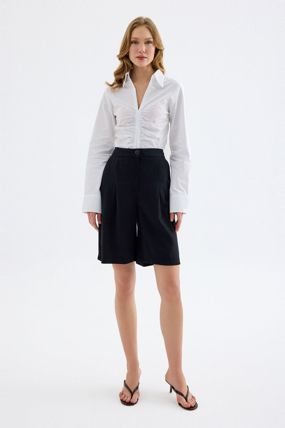 Vera Tencel Bermuda Şort, Siyah - 3