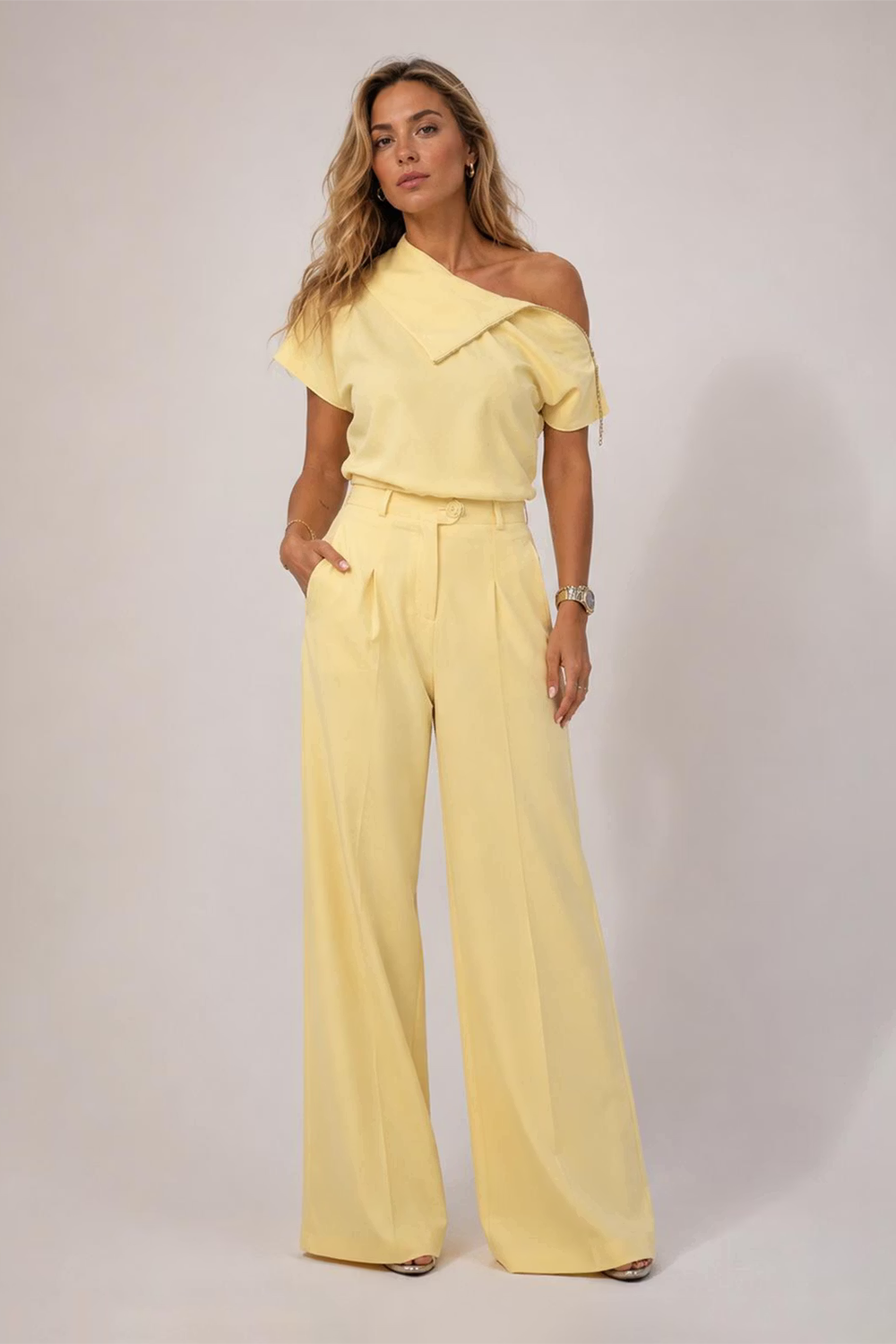 Arya Bluz Ve Pantolon Takım — Sari - 0