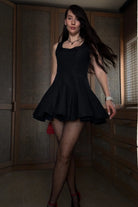 Black Muse Dokuma Balon Etekli Elbise, Siyah - 2