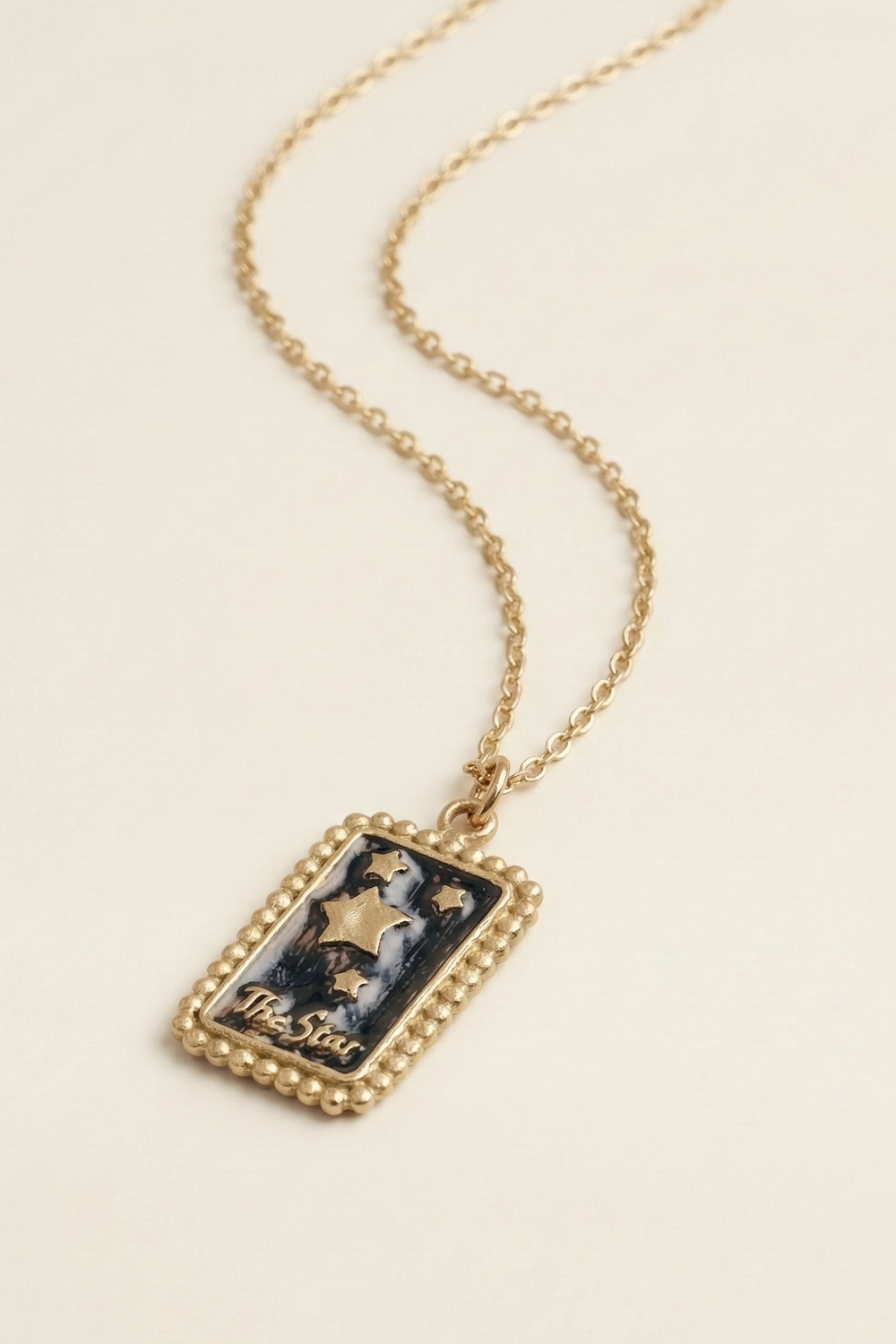 Yıldız Tarot Kartı Kolye, 925 Ayar Gümüş - 20 Mm - 0