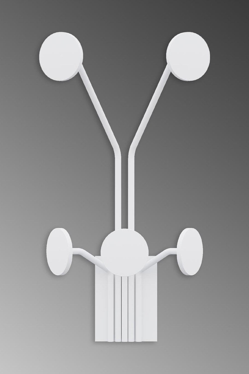 Dekoratif Metal Askılık, Beyaz - 24x16x40 Cm - 1
