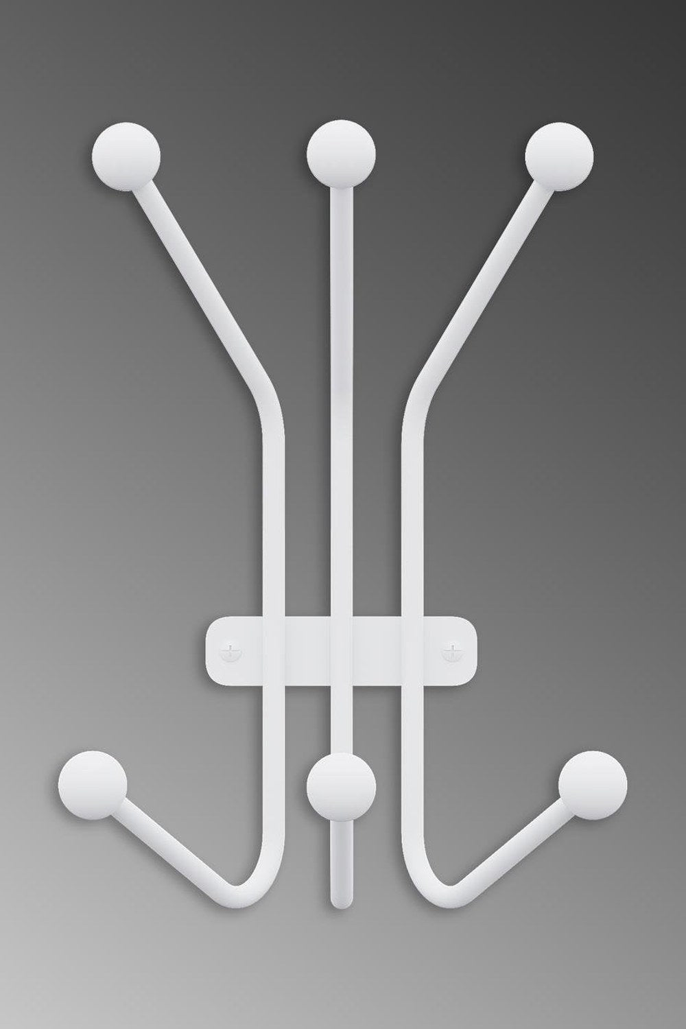 Dekoratif Metal Askılık, Beyaz - 23x13x30 Cm - 1