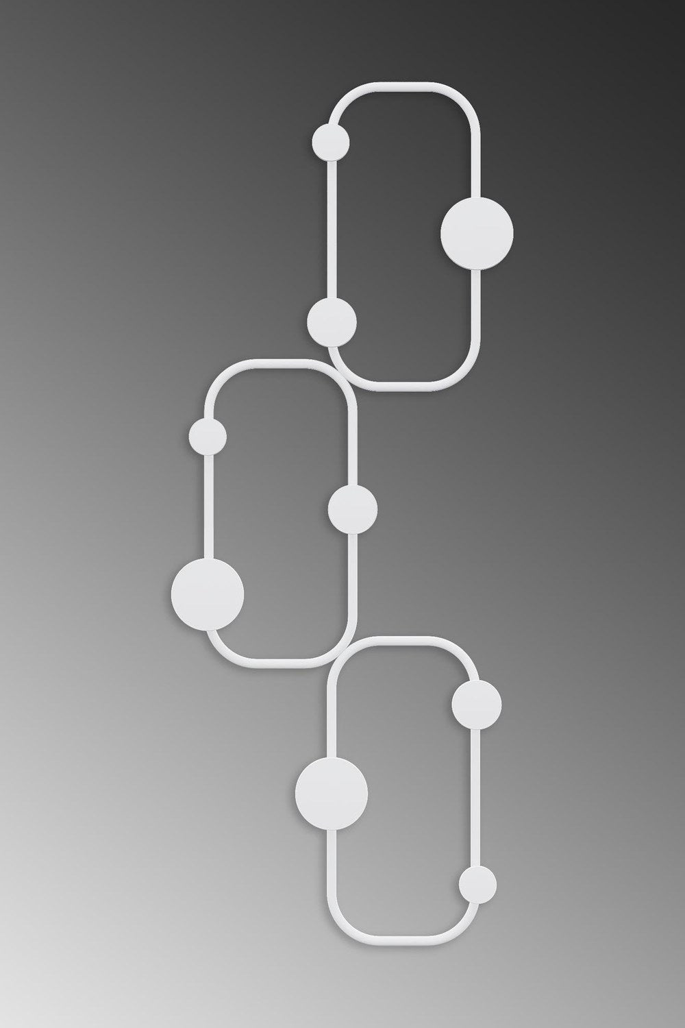 Dekoratif Metal Askılık, Beyaz - 28x5x70 Cm - 1