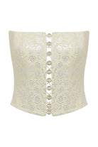 Angless Patterned Strapless Corset Yellow - 1