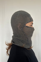 Grey Hand Crocheted Mask - 1