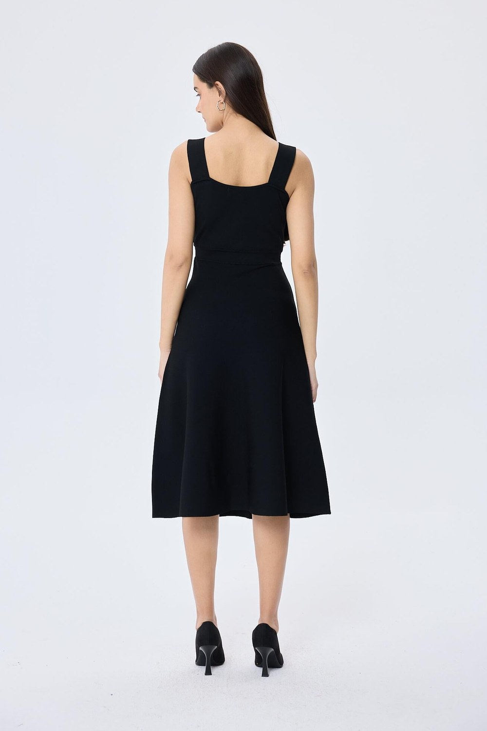 Madison Kadın Yazlık Rayon Triko Elbise Siyah - 8