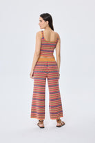 Illusion Jakarlı Organik Pamuk Kadın Mevsimlik Triko Pantolon Multi / Hardal - 6